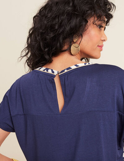 T-shirt manches courtes bleu femme