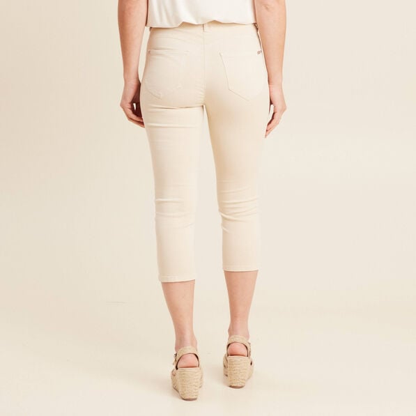 pantacourt droit taille standard ivoire femme Pantacourt droit taille standard ivoire femme