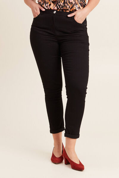 Pantalon ajusté 7/8ème noir femme