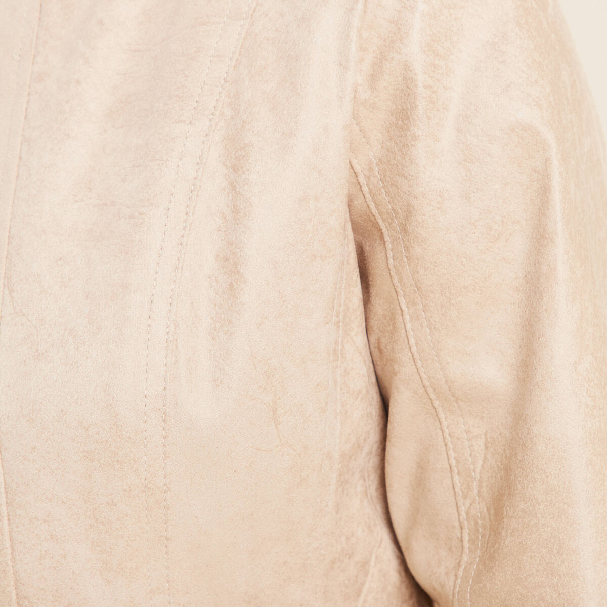Veste su&eacute;dine zipp&eacute;e beige femme