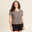 T-shirt manches courtes beige femme