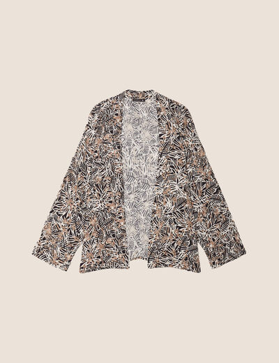 Kimono manches longues noir femme
