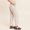 Pantalon large taille haute noir femme
