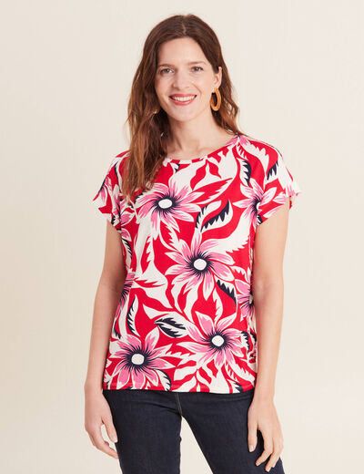 T-shirt manches courtes rouge femme