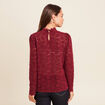 T-shirt cintr&eacute; col montant dentelle bordeaux femme