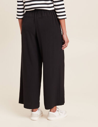 Pantalon carotte fluide 7/8ème noir femme