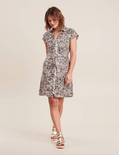 Robe droite zippée noir femme