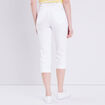 Pantacourt droit taille haute blanc femme