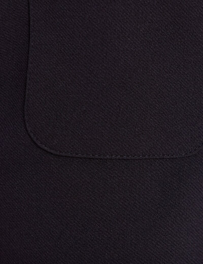 Pantalon coupe droite taille haute bleu fonc&eacute; femme