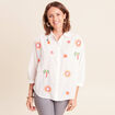 Chemise ample manches 3/4 col chemise ecru femme