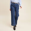 Jean large ceinturé denim stone femme