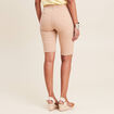 Bermuda ajusté ceinturé beige femme