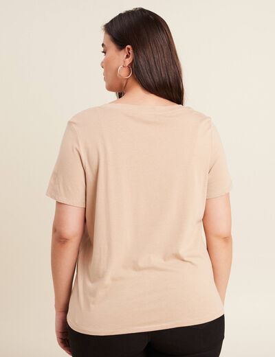 T-shirt manches courtes sable femme