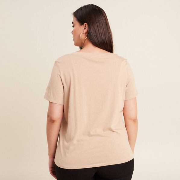 T-shirt manches courtes sable femme