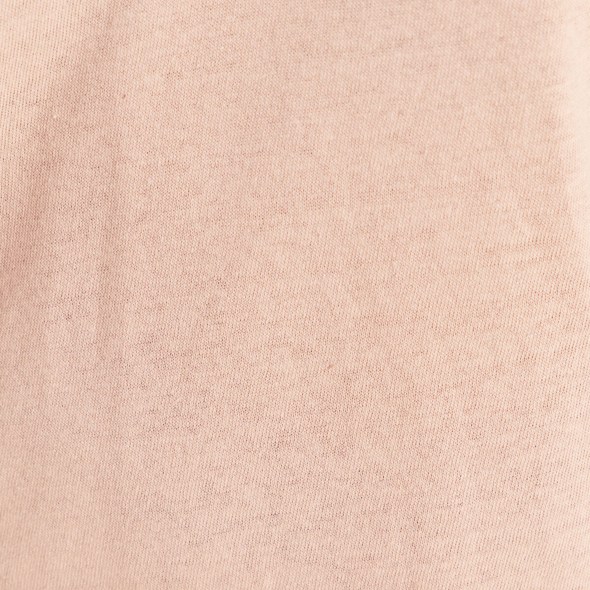 T-shirt col v manches courtes aspect lin sable femme