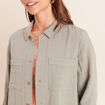 Blouson bas resserr&eacute; manches longue vert clair femme