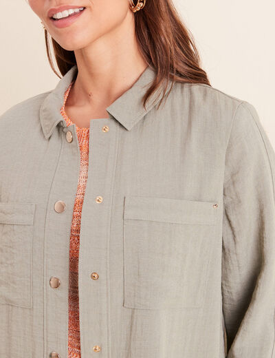Blouson bas resserr&eacute; manches longue vert clair femme