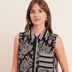 Chemise sans manches col chemise noir femme