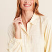 Chemise fluide manches longues jaune pastel femme