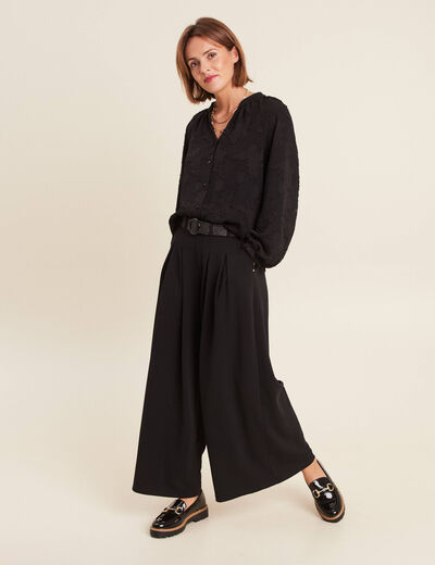 Blouse manches longues noir femme