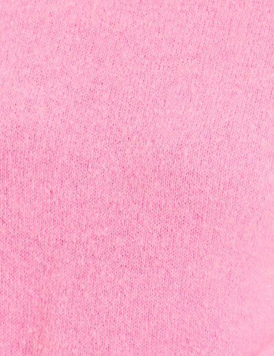 Pull col rond manches longues rose femme
