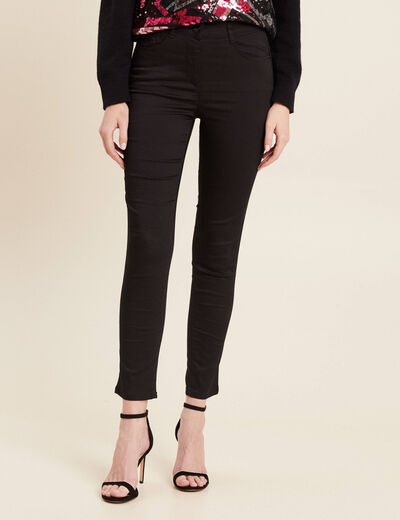 Pantalon ajusté détails strass noir femme