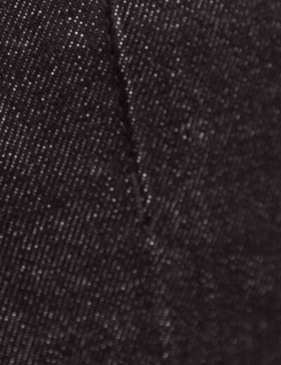 Jean droit ceintur&eacute; taille standard noir femme