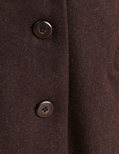 Manteau ajust&eacute; capuche amovible marron fonc&eacute; femme