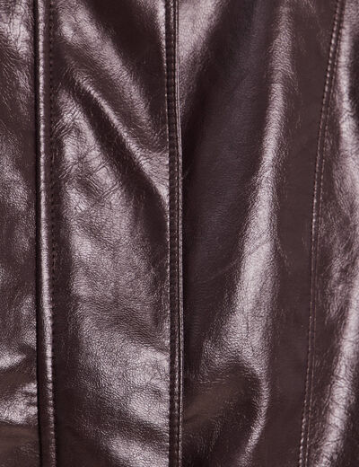 Blouson col montant marron femme