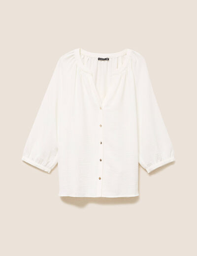 Chemise manches 3/4 ecru femme