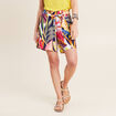 Short droit fluide multicolore femme