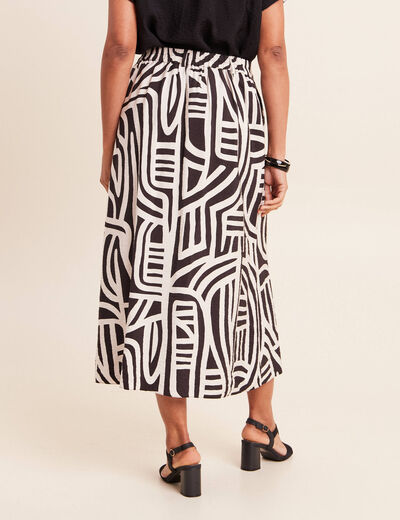 Jupe longue &eacute;vas&eacute;e r&eacute;versible noir femme