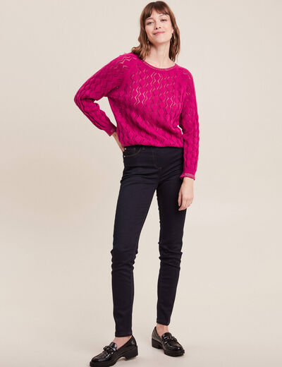 Pull confectionné en France rose fushia femme