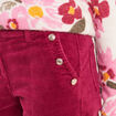 Pantalon large velours c&ocirc;tel&eacute; rouge fonc&eacute; femme