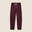 Pantalon coupe droite à coulisse bordeaux femme