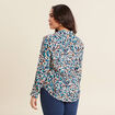 Chemise manches longues bleu canard femme