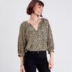 Blouse manches 3/4 beige femme