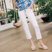 Pantalon droit taille haute 7/8ème blanc femme