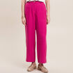 Pantalon large fluide rose fushia femme