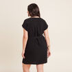 Robe droite col en V noir femme
