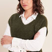 Pull sans manches vert kaki femme