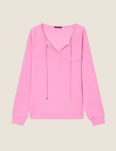 Sweat manches longues rose femme