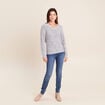 Pull col v bleu roi femme