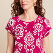 T-shirt manches courtes rose fushia femme