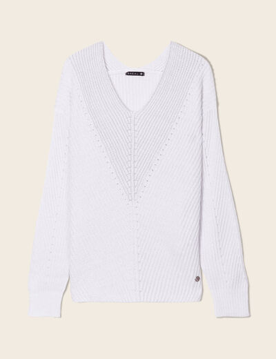 Pull manches longues gris argent femme