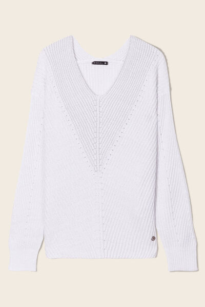 Pull manches longues gris argent femme