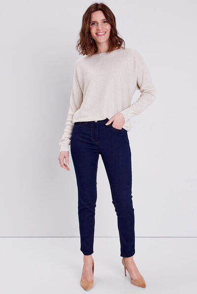 Pull manches longues beige femme