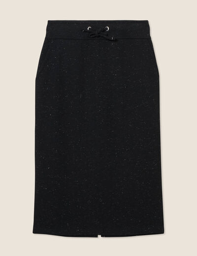 Jupe longue droite fluide noir femme