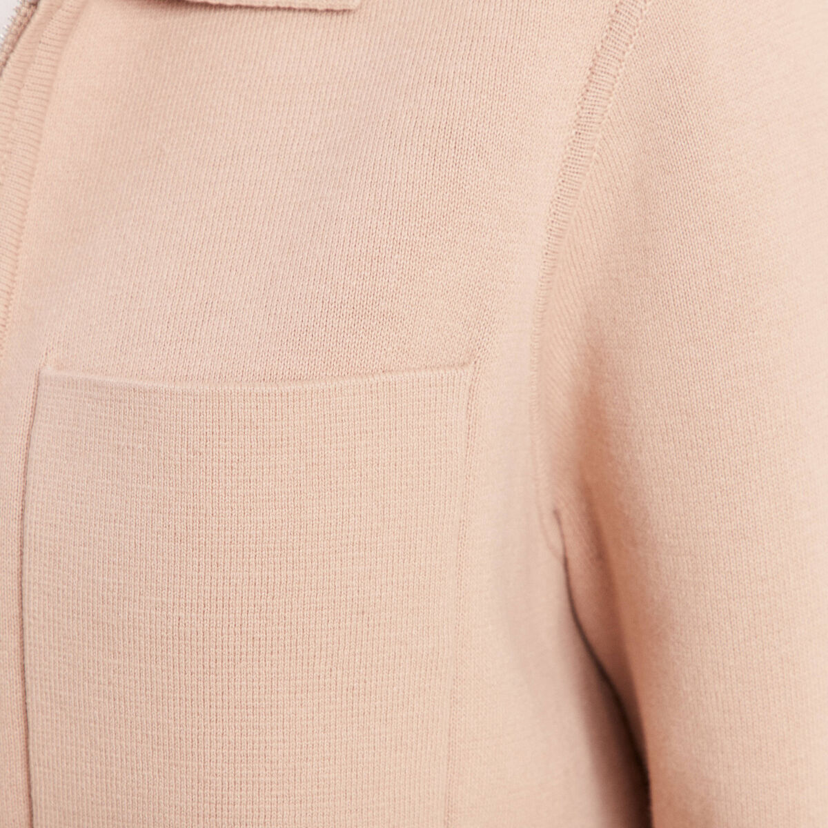 Gilet r&eacute;versible manches longues beige femme