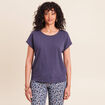 T-shirt col rond manches courtes bleu marine femme